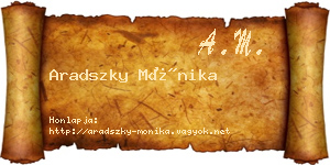 Aradszky Mónika névjegykártya