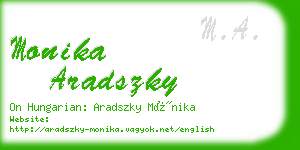 monika aradszky business card